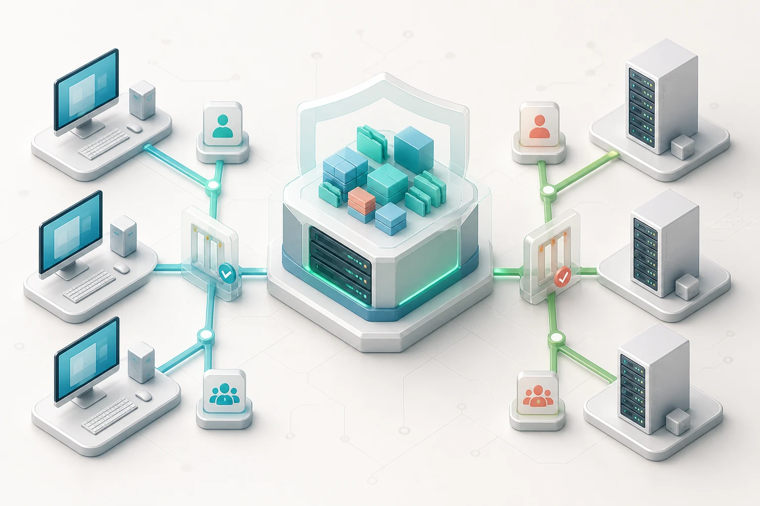 Segmented file-sharing paths protected by access controls